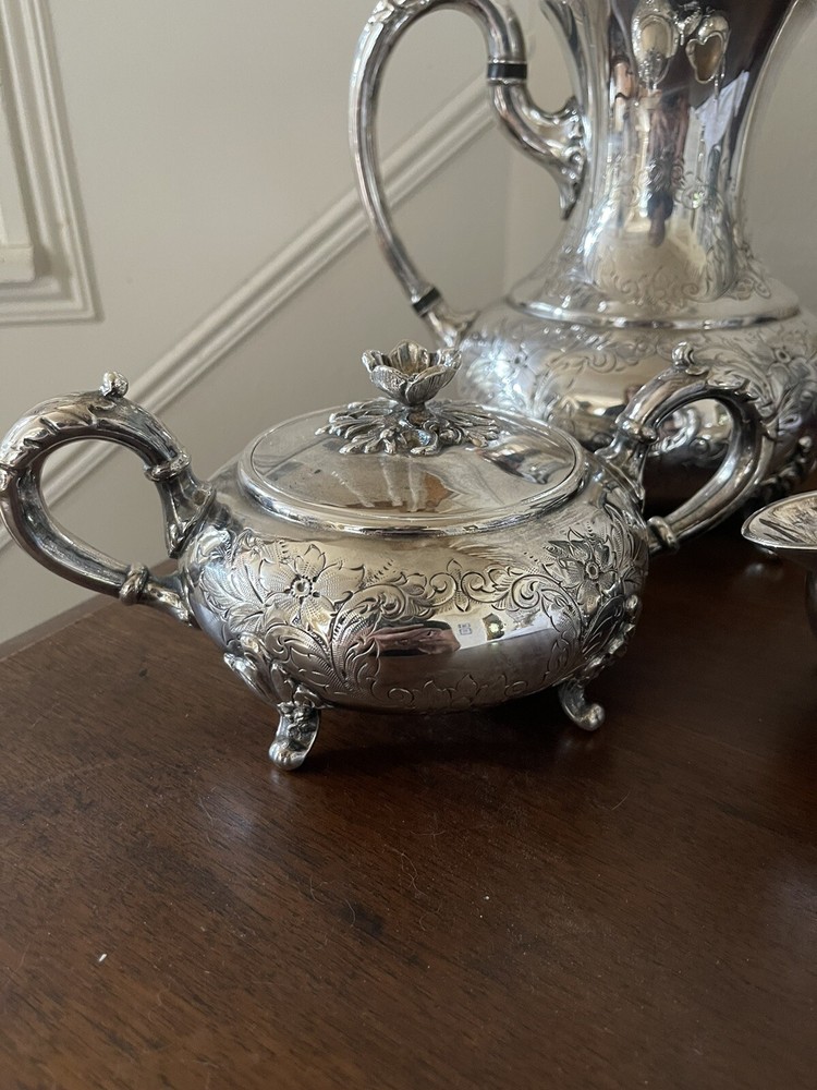 Antique 3 Piece Silver plate Coffee Set