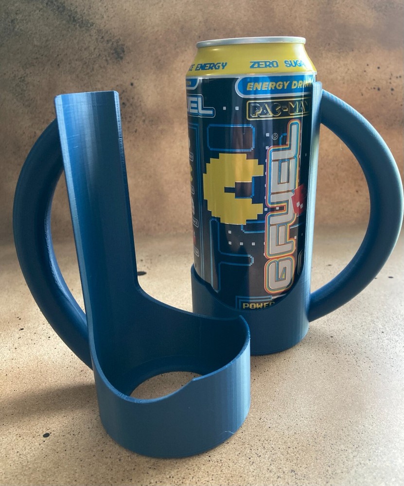 3D Printed Matte Navy Blue 16oz. Energy Drink Can Holder w/ Handle