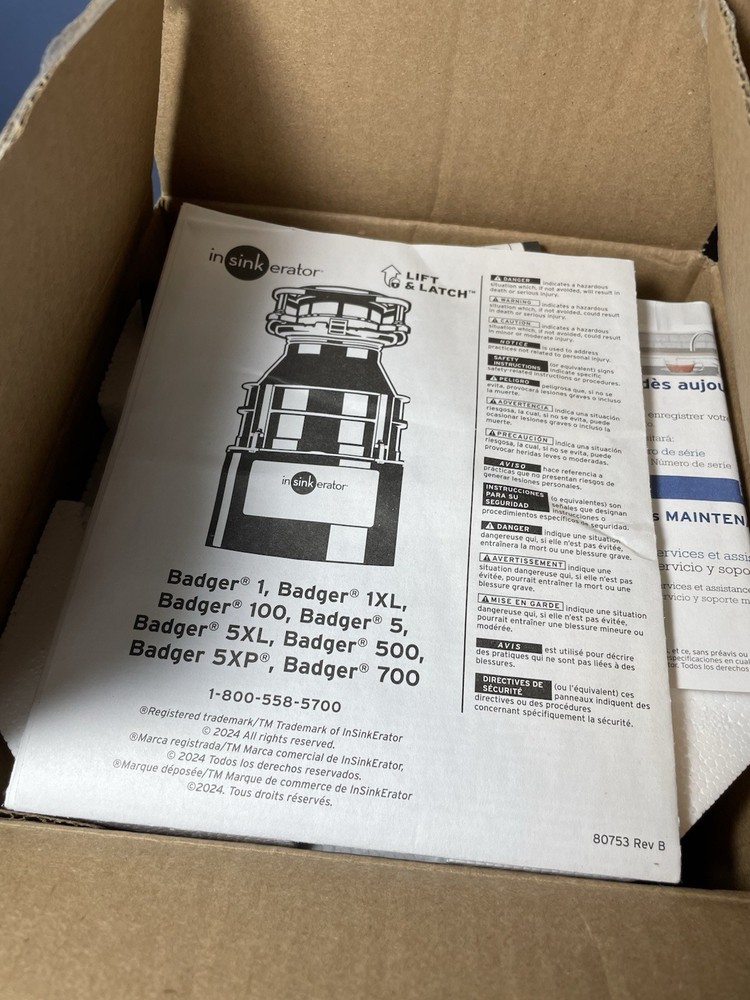 InSinkErator Badger 1/2HP Garbage Disposal Kitchen Sink Standard Series 5