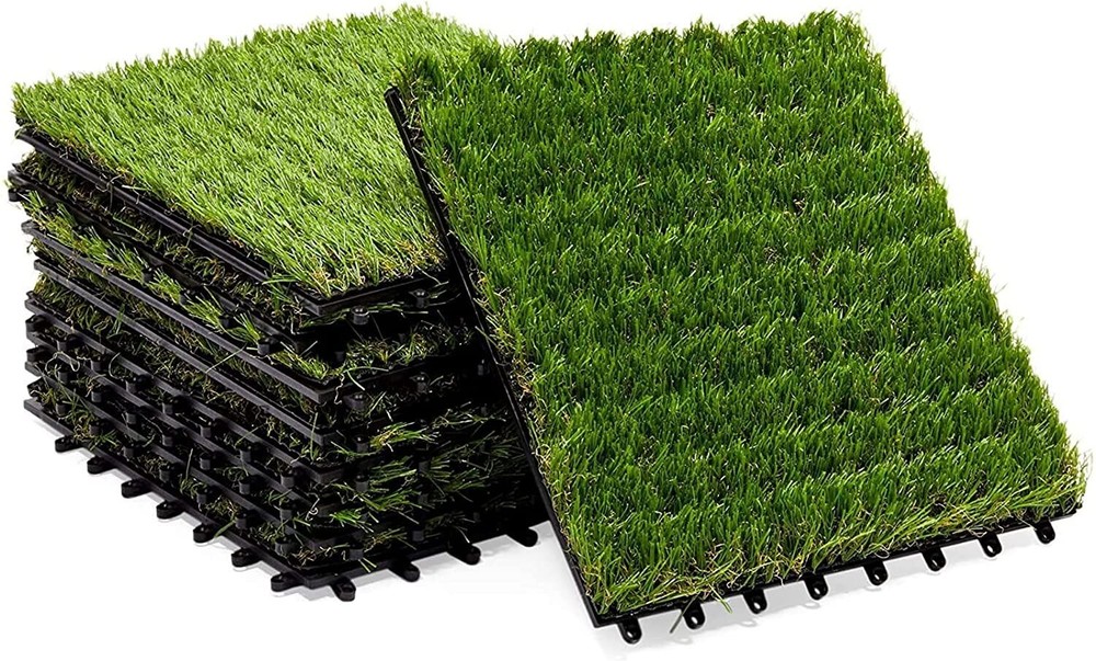 Artificial Grass Turf Tiles with Interlocking System 1.2 in Grass for Patios