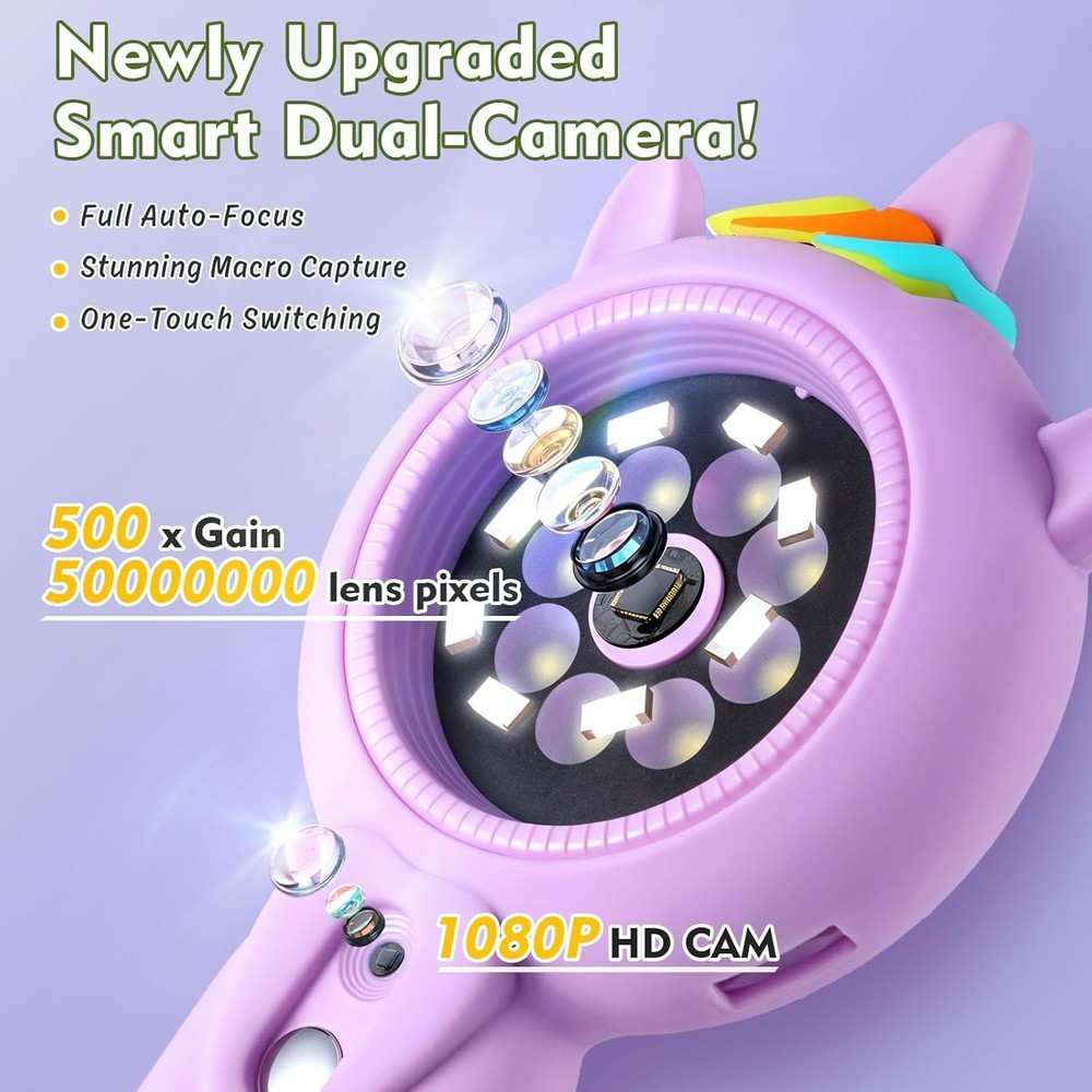 Handheld 500x Magnification Microscope for Kids - Engaging STEM Educational Gift