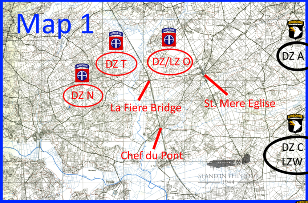WW2 Normandy D-Day map 1 Ste Mere Eglise