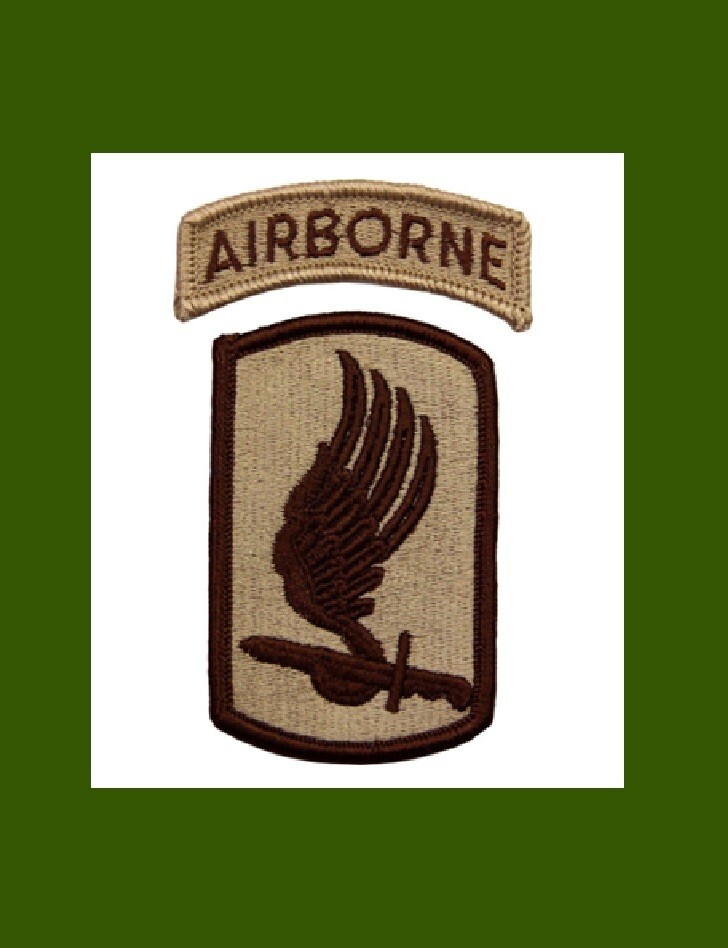 U.S. ARMY / 173RD AIRBORNE BRIGADE (DCU) DESERT - MERROWED EDGE UNIT PATCH