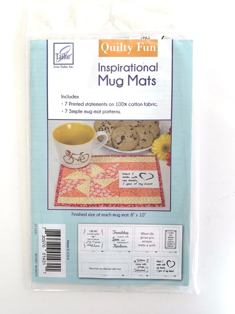 June Tailor Quilty Fun INSPIRATIONAL MUG MAT STATEMENTS & PATTERNS 7 Designs