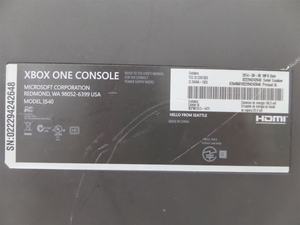 Microsoft Xbox One 500GB Black Game Console 1540