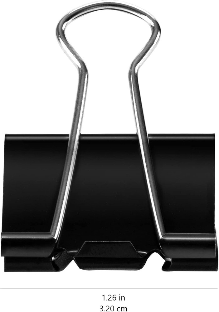 Amazon Basics Sturdy Binder Clips for Office Use, 96 Count (8 Medium, Black