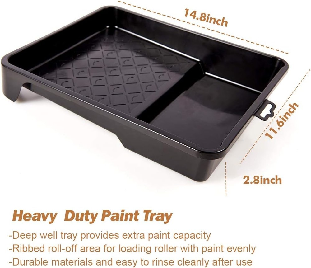 Paint Roller Kit 17 Pack 9 Inch Paint Roller Frame with Microfiber Roller Cover