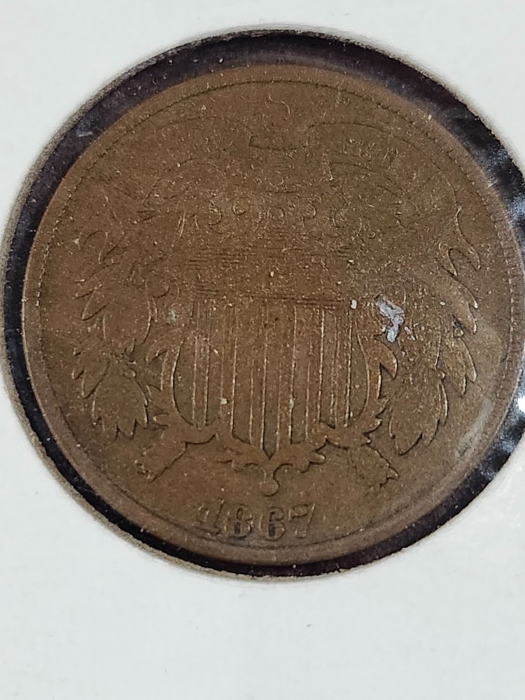 1867 Two Cent Piece 2c Better Grade US COIN
