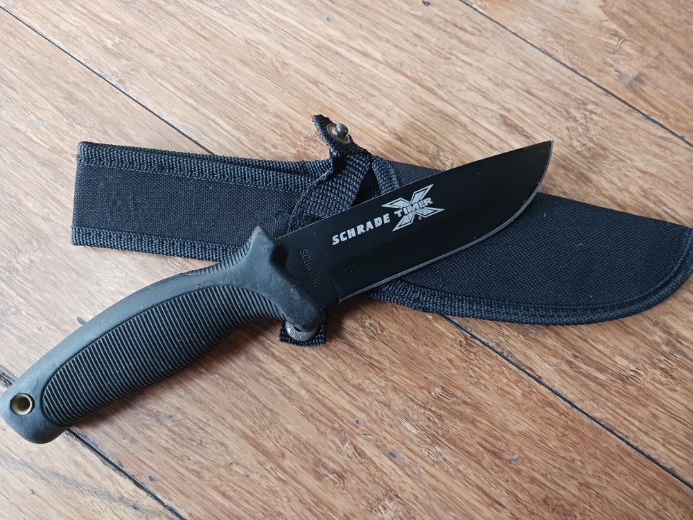 SCHRADE X TIMER DROP POINT KNIFE 4 1/4" FIXED BLADE - XT2B
