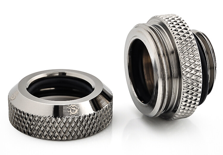 Bitspower G1/4" Enh Multi-Link Fitting, 12mm OD, Black Sparkle