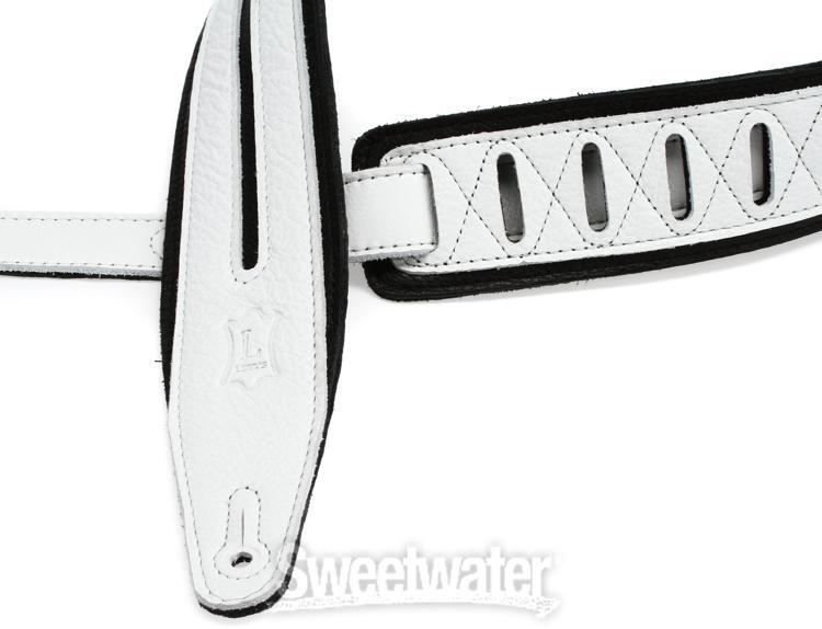 Levy's MG317DRS Garment Leather Guitar Strap - Black/White