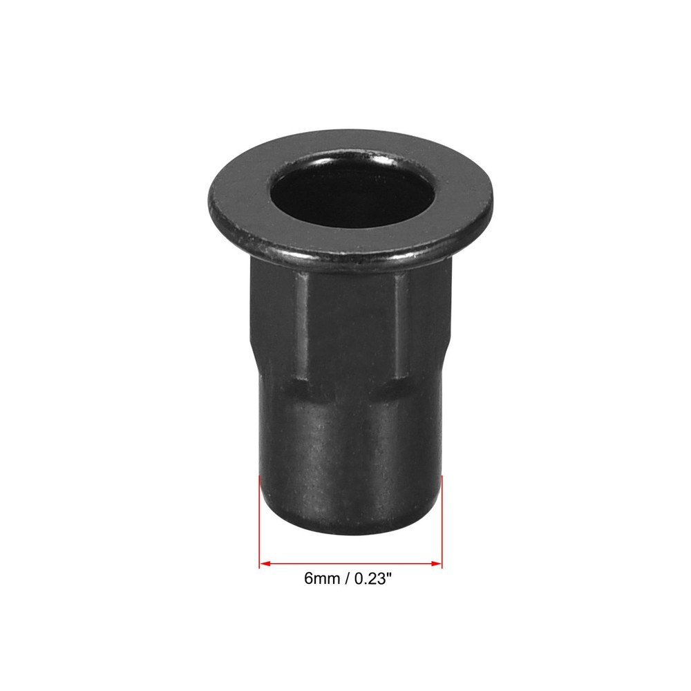 M4 Rivet Nuts Thread Half Hexagonal Carbon Steel Flat Head Threaded Nut 50Pcs