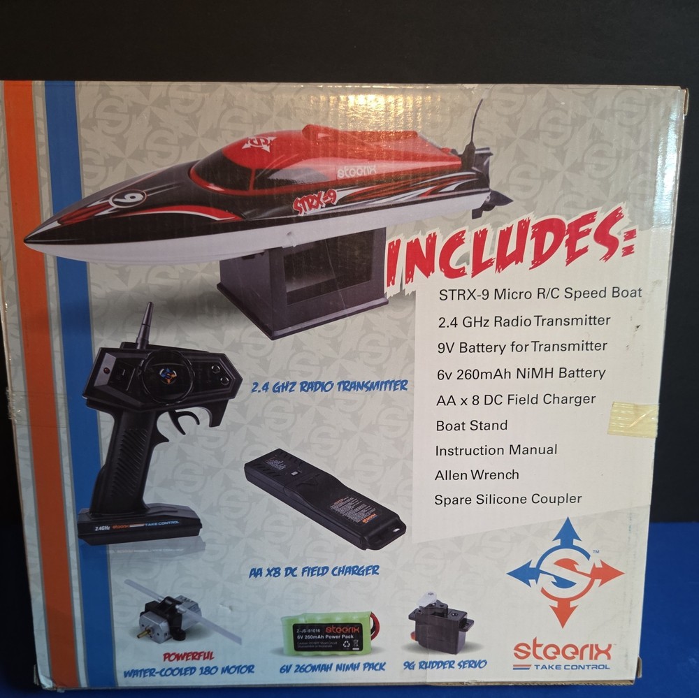 Steerix RC STRX-9 Micro RC Speedboat Controller and Battery Used