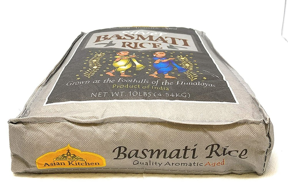 Asian Kitchen Silver White Basmati Rice Aged, 10 Pound (10lbs, 4.54kg)