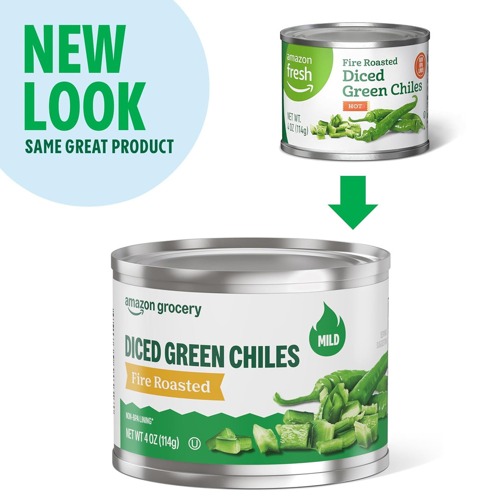 , Fire Roasted Diced Green Chiles, Mild, 4 Oz