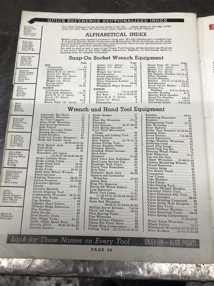 Snap-on 1939 Catalog