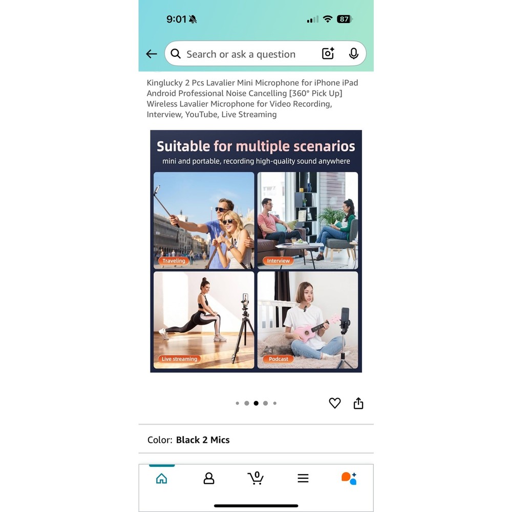 Kinglucky 2 Pcs Lavalier Mini Microphone