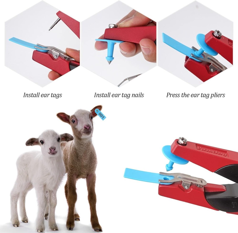 Durable Numbered Ear Tags Kit - 300PCS Sheep, Goat, Cattle Management Solution