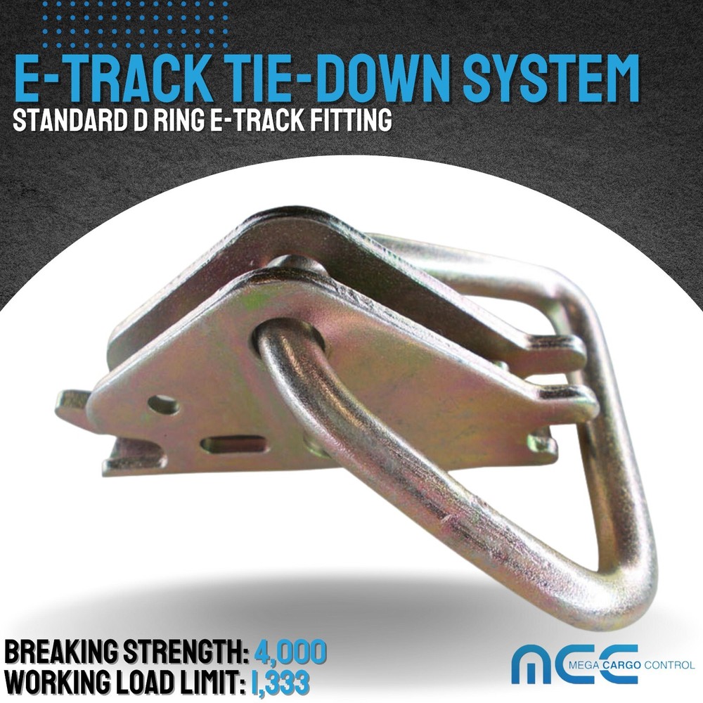 10 Pack E Track 2" D Ring Tie Down Fitting for Enclosed Trailer Tie Down Strap