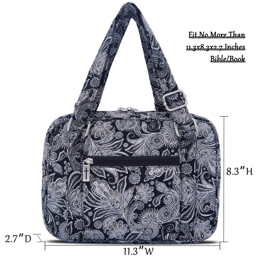 Bible Covers Adjustable Shoulder Strap Quilted Cotton Book Case Extra Large Size