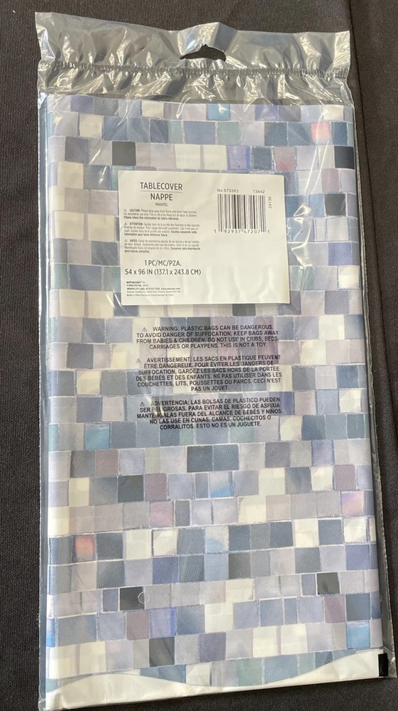 Disco Rectangular Plastic Table Cover, 54 X 96 Inches