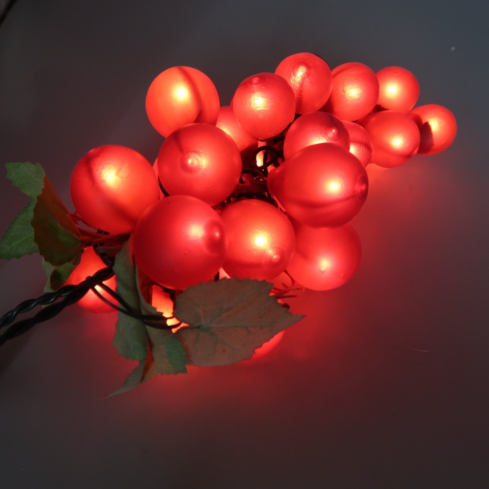 Indoor Large Grape Cluster String Lights Red