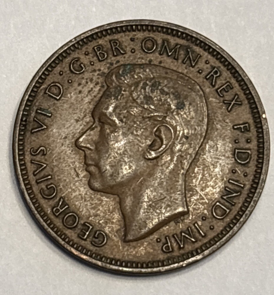 1941 Great Britain Half Penny 1/2 Cent Coin