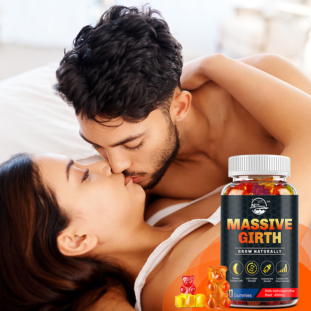 Massive Girth Male Gummy Advanced Formula Vitamin Supplement + Maca Root Bundle