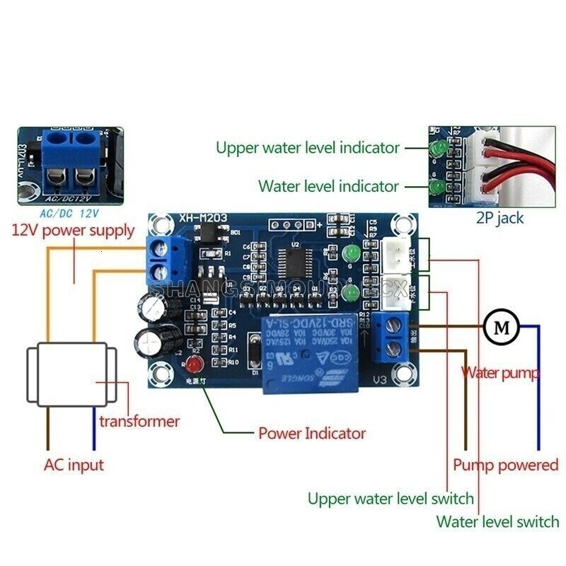 AC/DC 12V Relay Full Automatic Water Level Controller Pump Switch Modules-