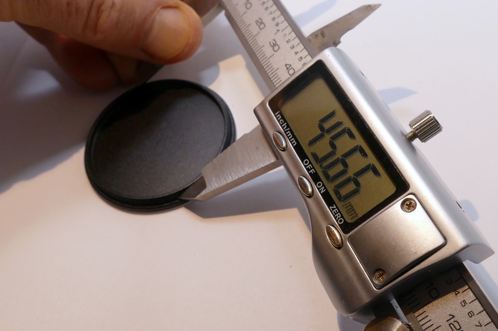 46mm Lens Front Cap for stacking, metal, screw in type