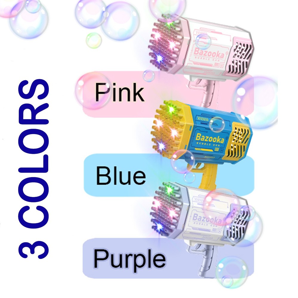 88Hole Magic Rocket Launcher Pink Bubble Gun Bubble Bazooka Bubble Machine Gift