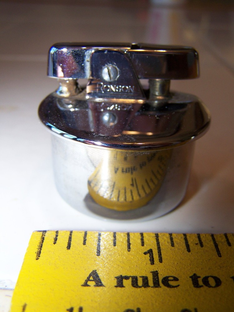 Vintage Ronson Table Cigar Cigarette Lighter chrome