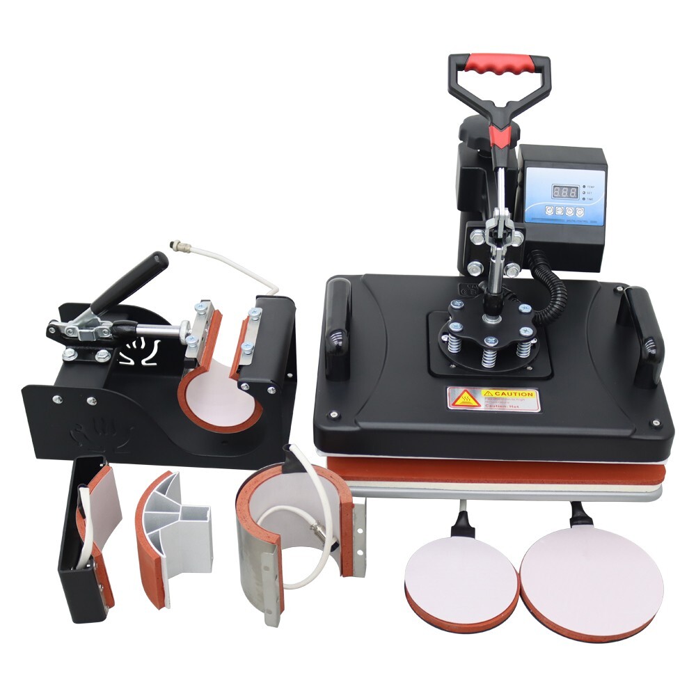 6 in 1 Heat Press Machine 110V Multi-function Transfer Sublimation Mug Hat Plate