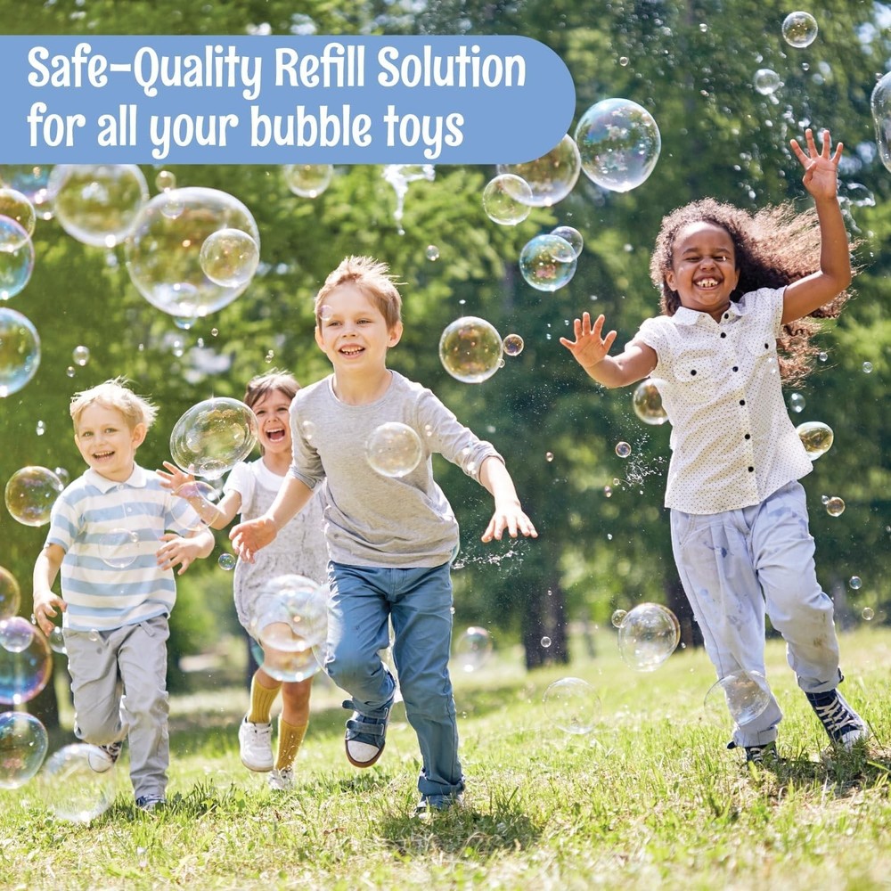 33 OZ Iridescent Bubble Solution Refill | Non-Toxic Pre-Mix Bubble Refill Sol...