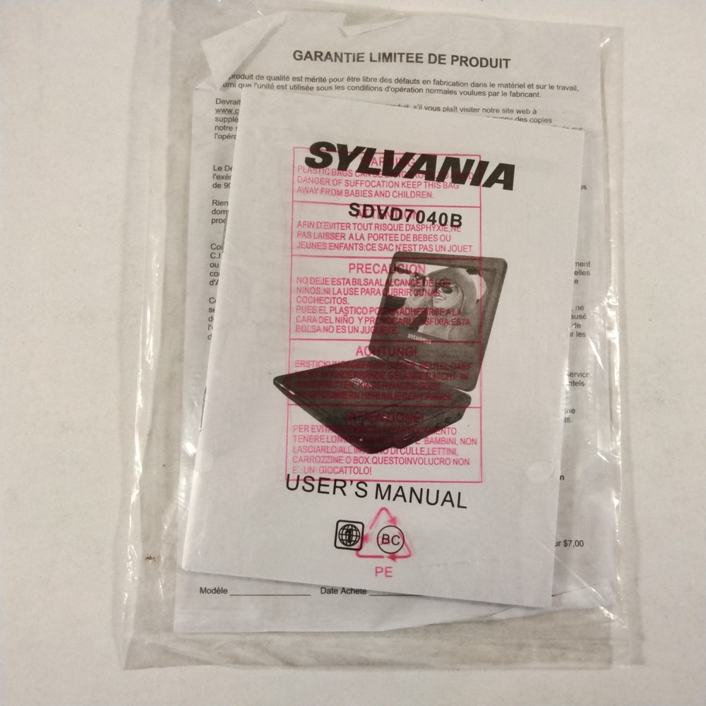 Sylvania S Dvd7040b DVD Player User Manual