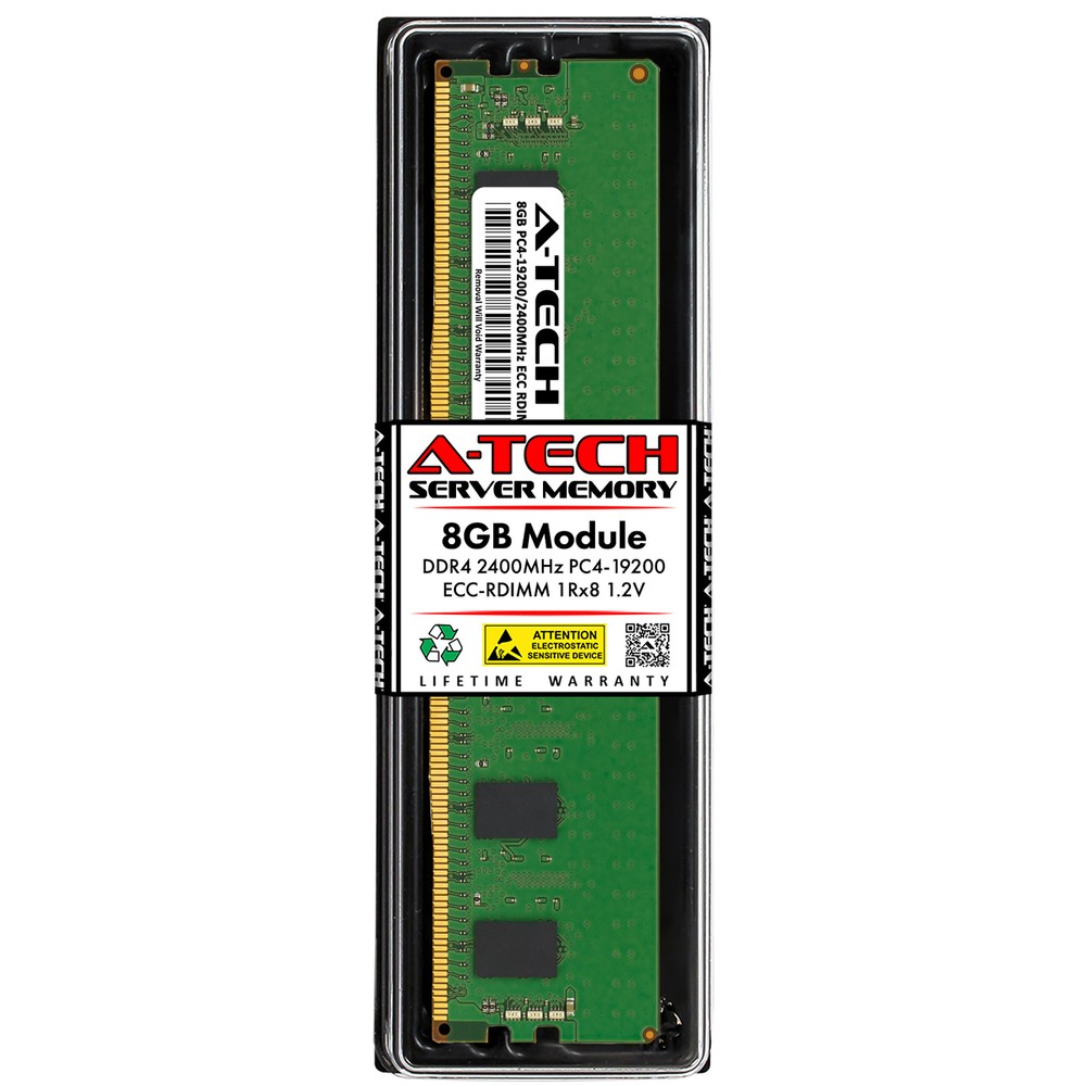 A-Tech 8GB 1Rx8 PC4-19200R DDR4 2400 MHz ECC Registered RDIMM Server Memory RAM