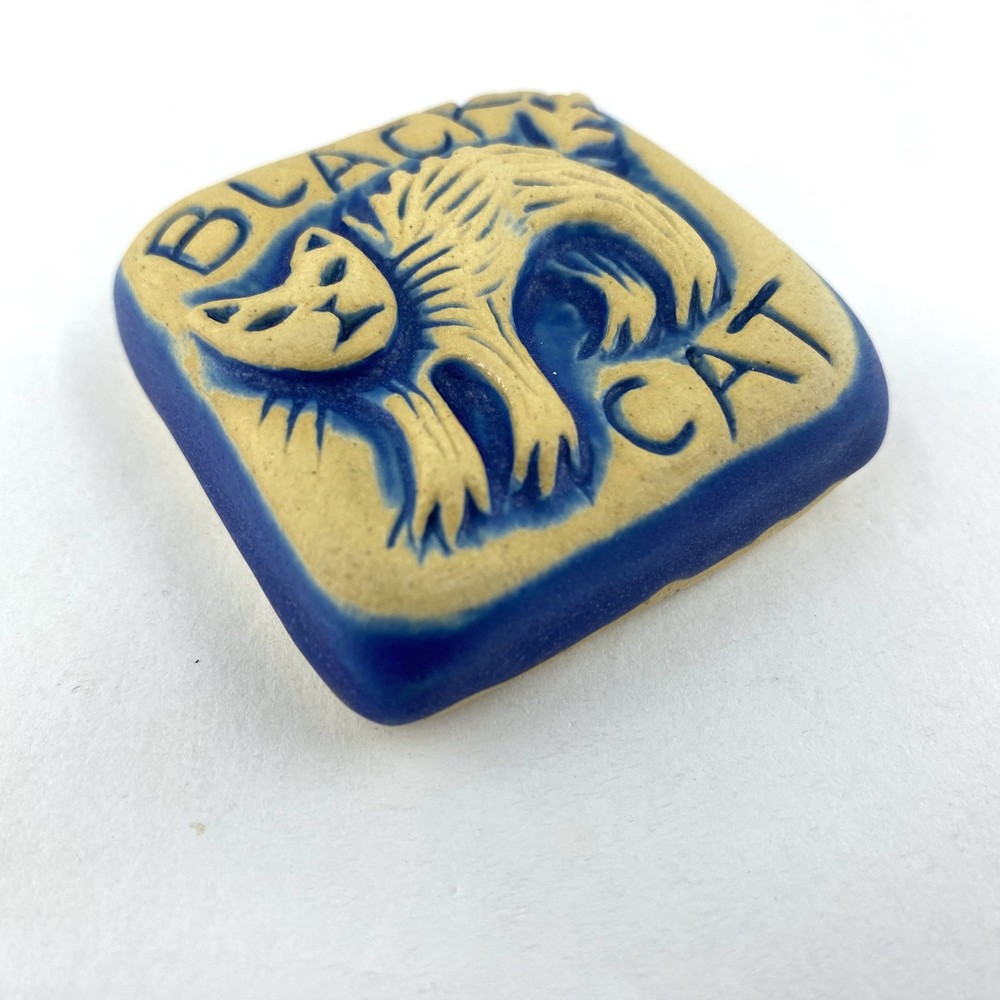 Black Cat 2x2” Ceramic Art Tile By Gretchen Kramp