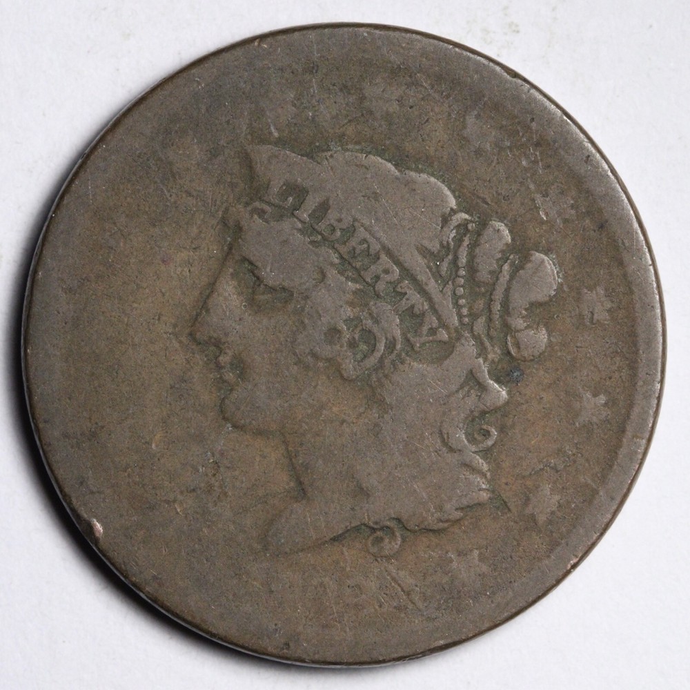 1839 BOOBY HEAD Coronet Head Large Cent CHOICE E172 JQCK