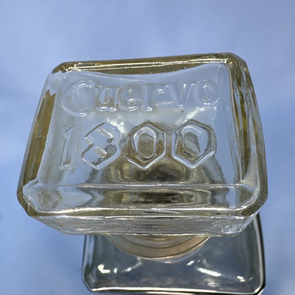 Cuervo 1800 Bottle, Empty, Original Stopper, Clear Decanter.