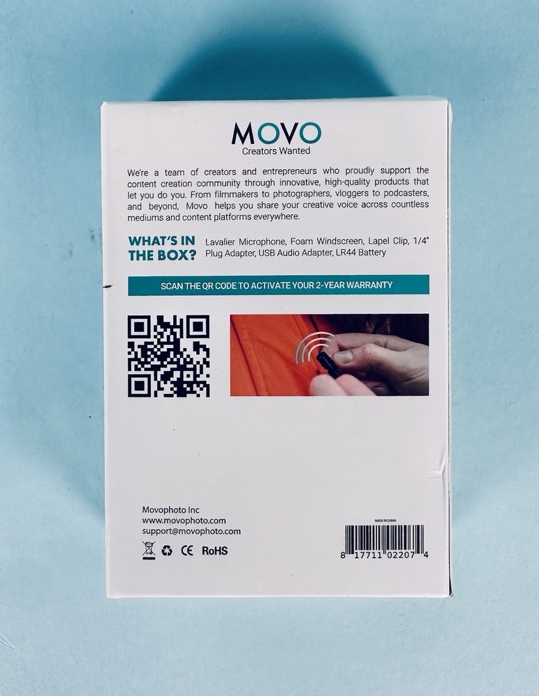 Movo Universal Lavalier Microphone for USB, Laptop, PC, Mac, Smartphone, Camera