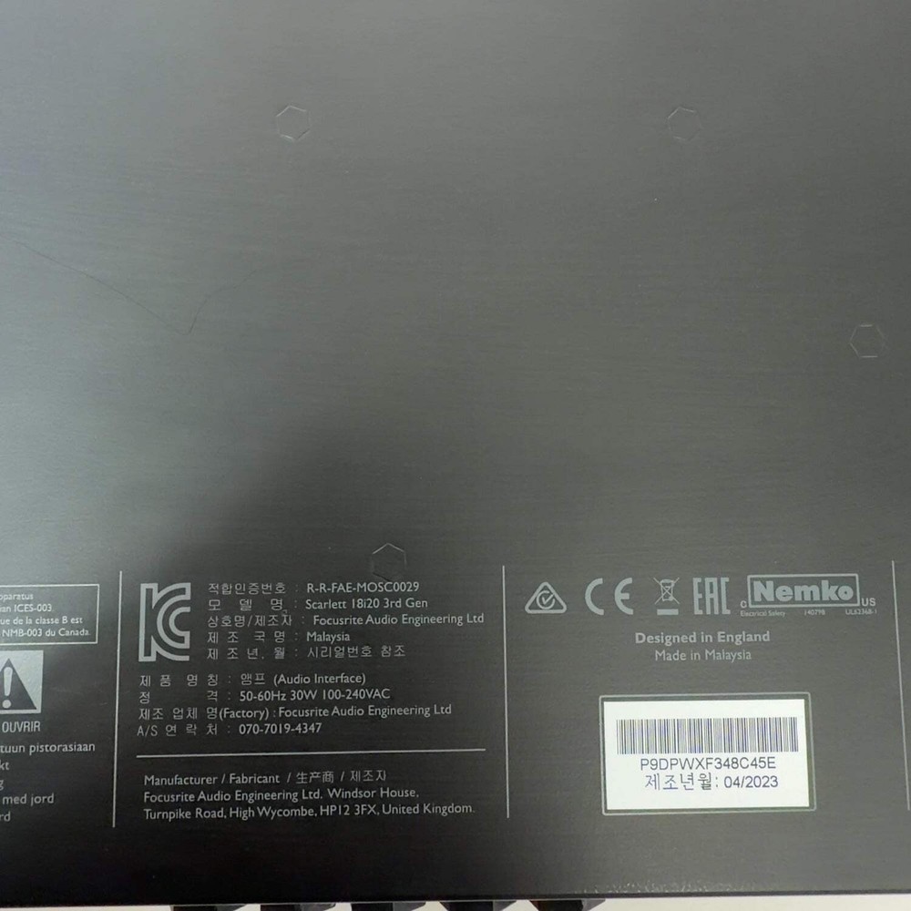 Focusrite Scarlett 18i20 3rd Gen USB Audio Interface