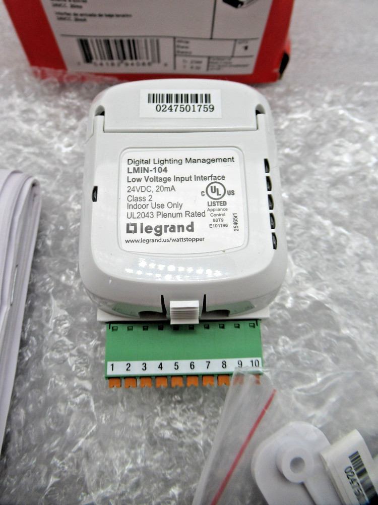 LEGRAND WATTSTOPPER LMIN-104 LOW VOLTAGE INPUT INTERFACE WHITE 24VDC 20mA