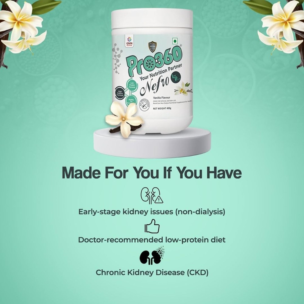 Pro360 Nefro LP Low Protein Vanilla Flavour Powder - 400 gm