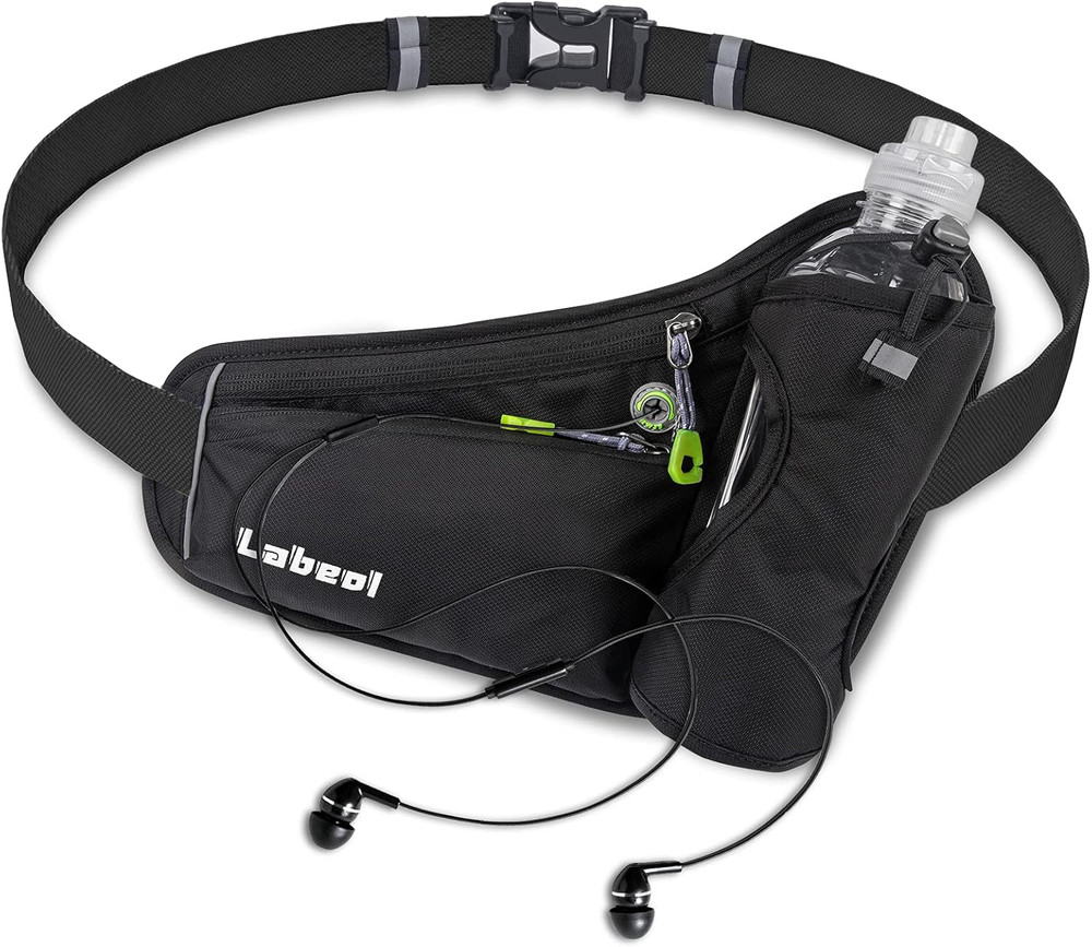 Waist Pack, Waterproof Hydration Belt with Water Bottle Holder, Adjustable Fa...