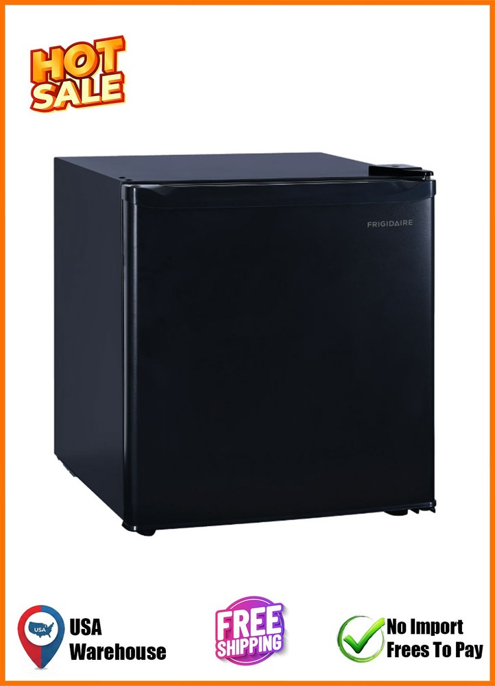 Frigidaire 1.6 Cu Ft Compact Refrigerator, Black Mini Fridge for Bedroom, Dorm