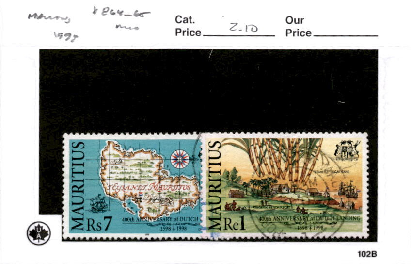 Mauritius, Postage Stamp, #864-865 Used, 1998 Map