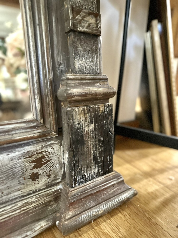 Vintage Antique Rustic Style Over Mantel Mirror