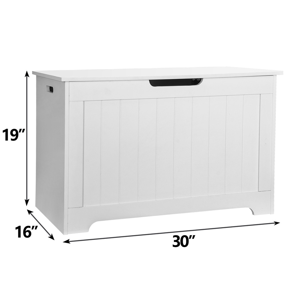 Box Entryway Storage Chest Bench with Safety Hinge Organizer MDF Store Books
