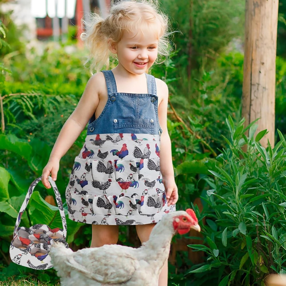2 Pcs Chicken Egg Gathering Apron