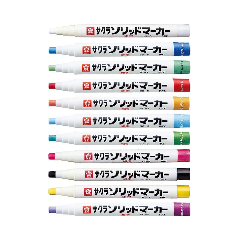 Sakura Solid Marker, Fine Tip, To 200℃, 10g, Industrial specifications, Japan